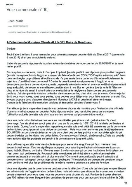 06/07/2017 - Mail - Maire de MontBlanc page 1